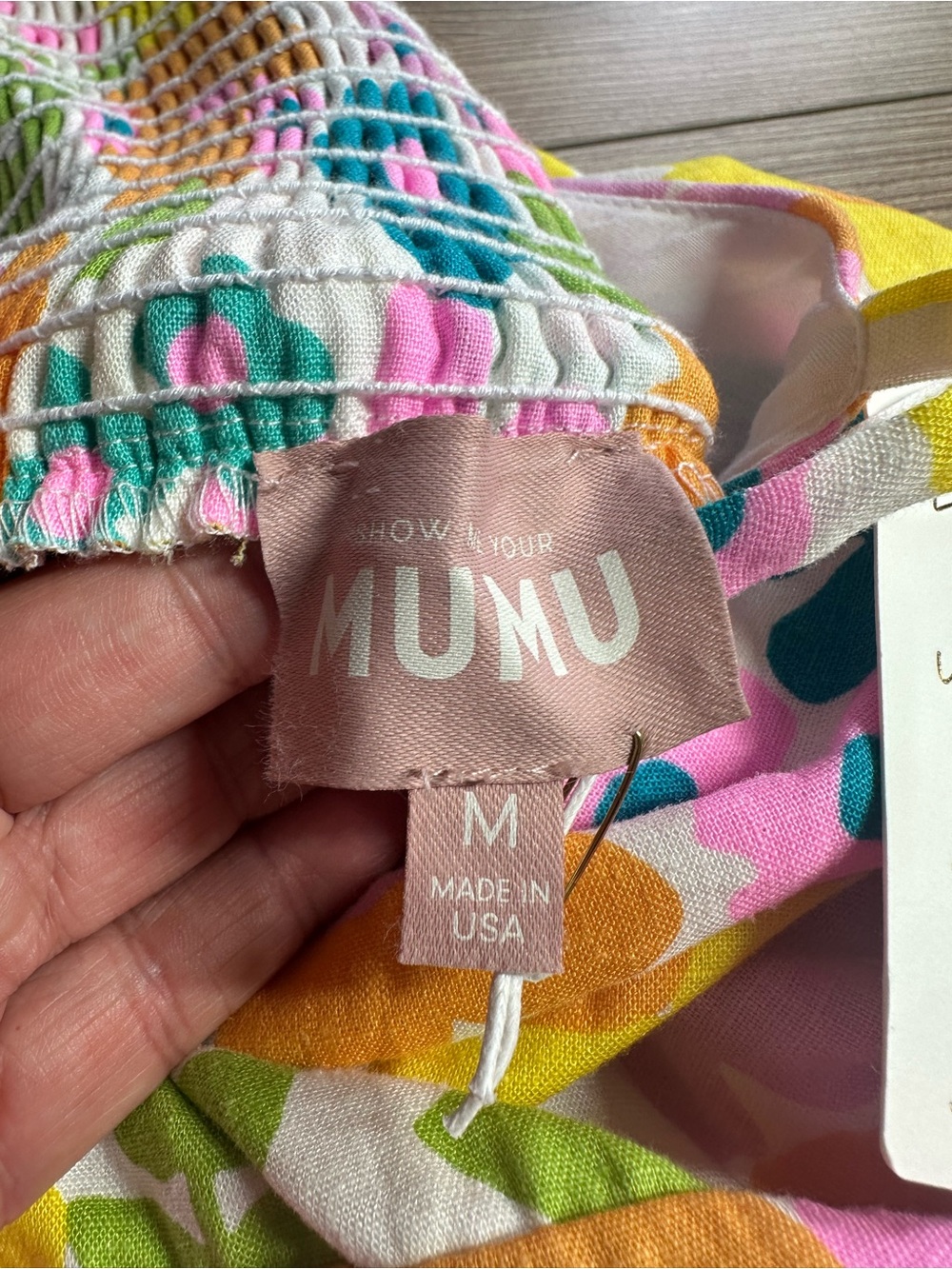 Show Me Your Mumu Amalfi Coast Midi Dress Retro Floral Petal Pop Adj Straps NWT* - Picture 6 of 16